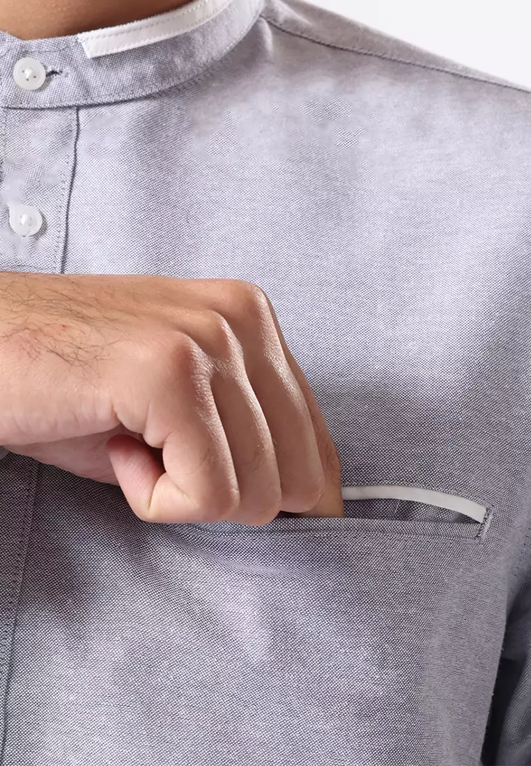 Kemeja Koko Pria Lengan Panjang Baju Muslim Pria ERDEN GREY