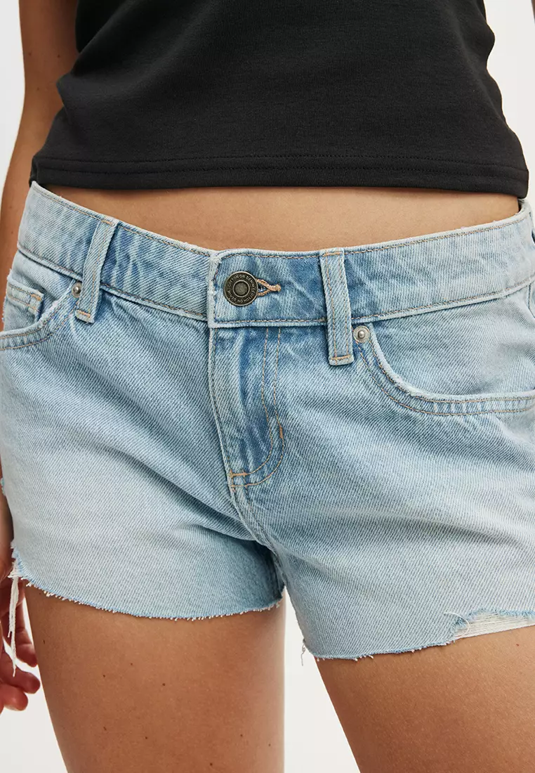 Micro Low Denim Shorts