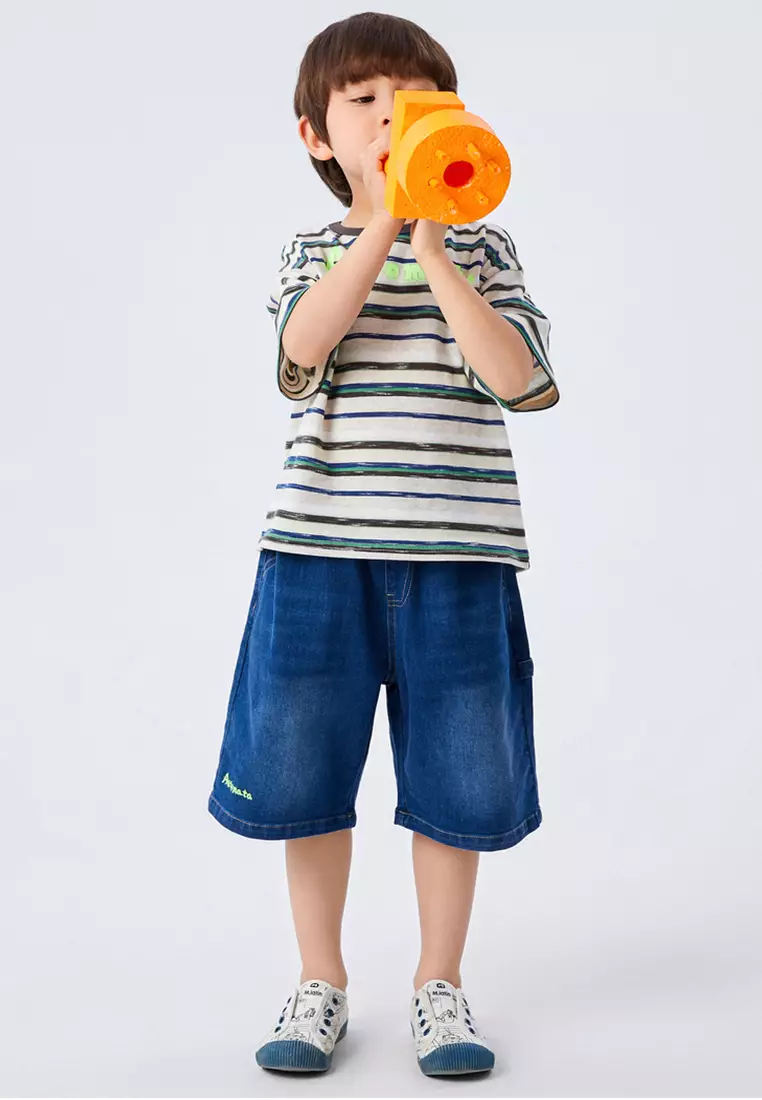 Graphic Printed Striped T-Shirt