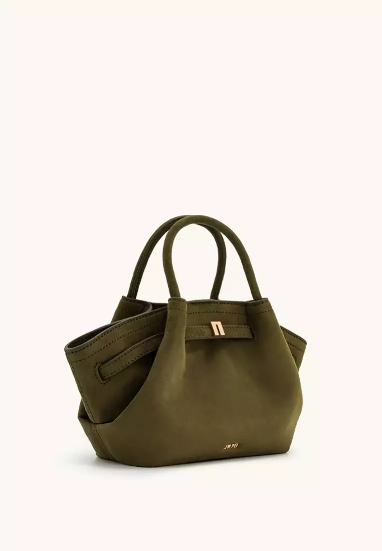 Hana Mini Faux Suede Tote Bag - Olive
