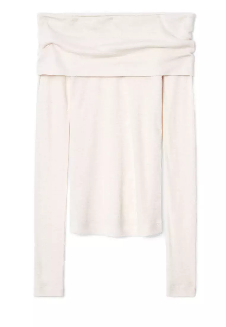 Off-The-Shoulder Merino Wool Top