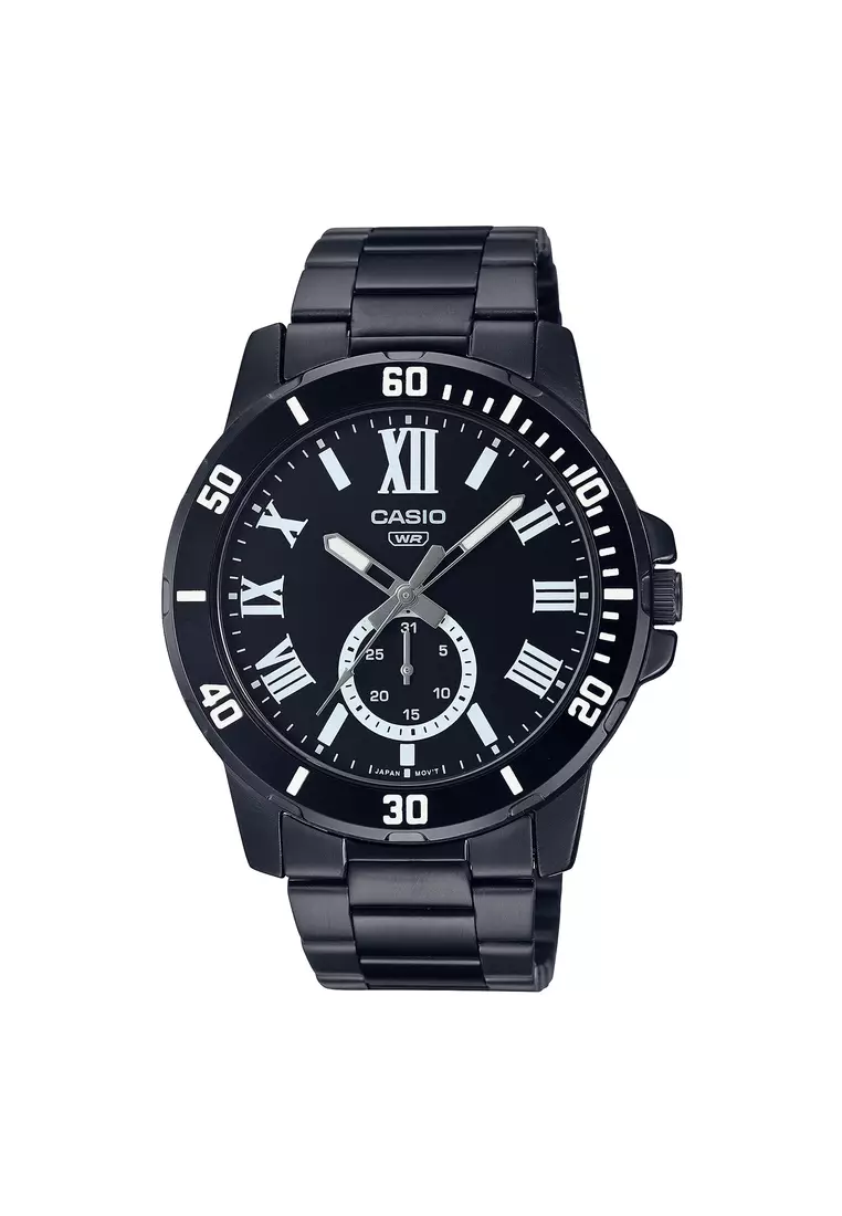 Casio watch for men black discount