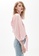 iROO pink Front Tie Knot Blouse F456FAAC19B883GS_3