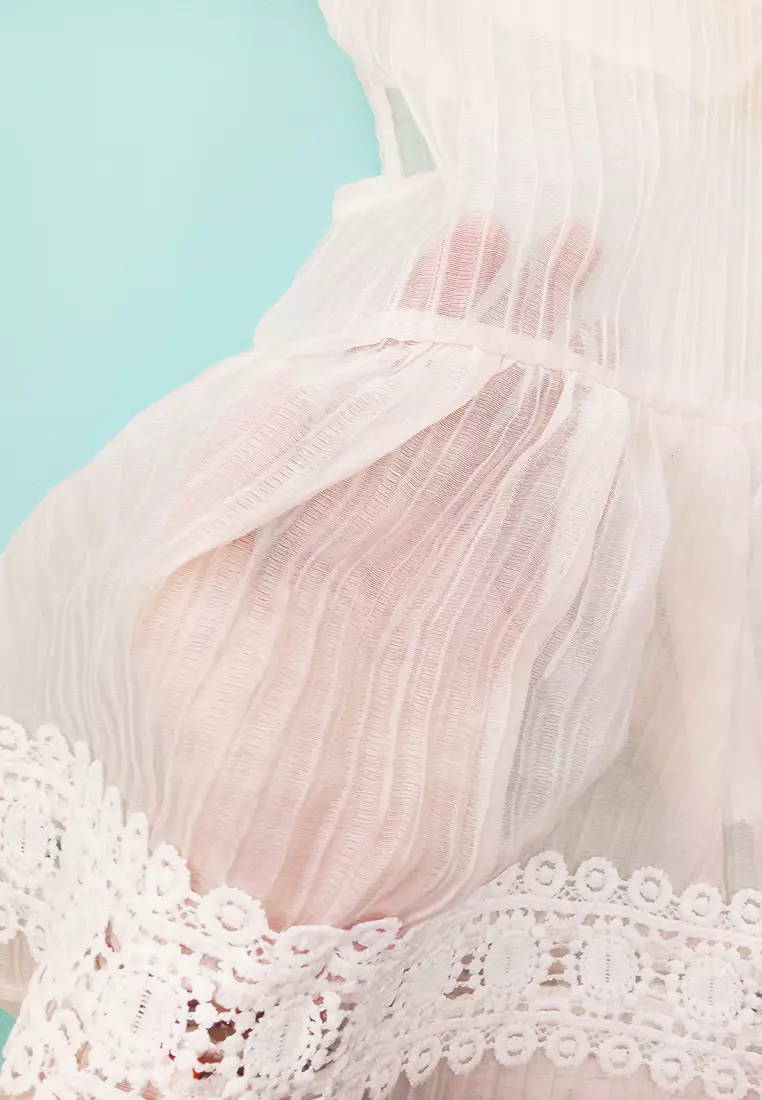 Wakakids Dress Bayi Anak Perempuan Chiffon Transparan Set dengan Tas Bentuk Bear Outer Dress 4425 Venrc