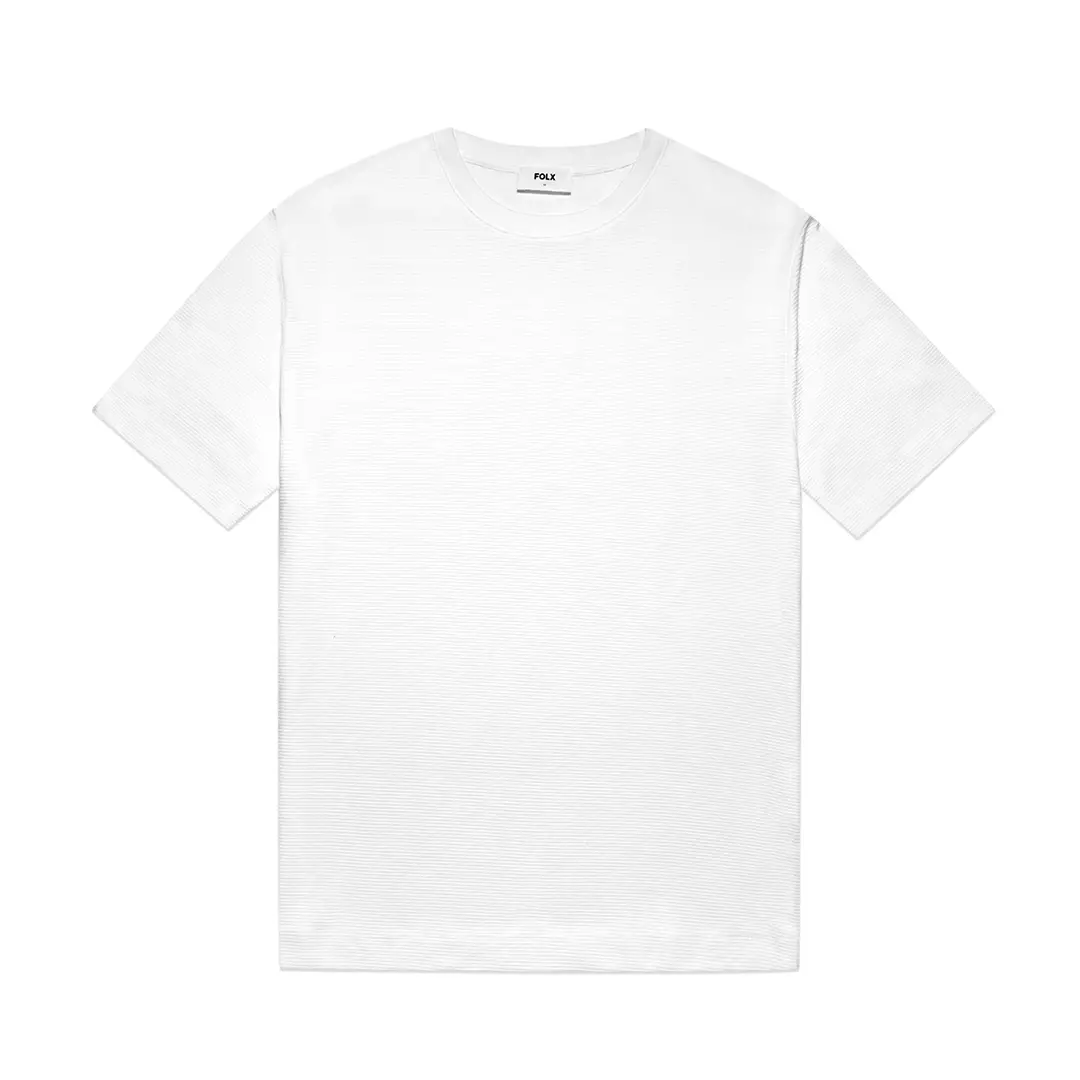 Solid Square Texture T-Shirt White