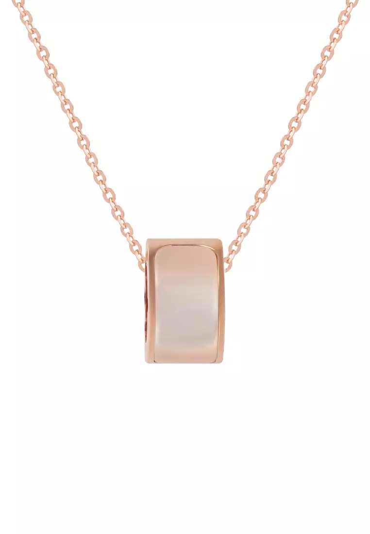 TOMEI Rouge Collection, Mother of Pearl Lu Lu Tong Necklace, Rose Gold 750