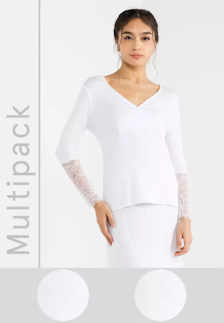 Jual ZALIA BASICS Lace Inner Top Pack of 2 Original 2024 | ZALORA ...