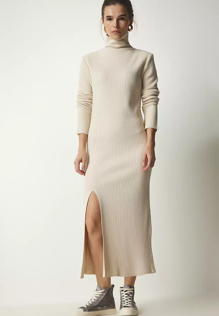 High Neck Ribbed Dress