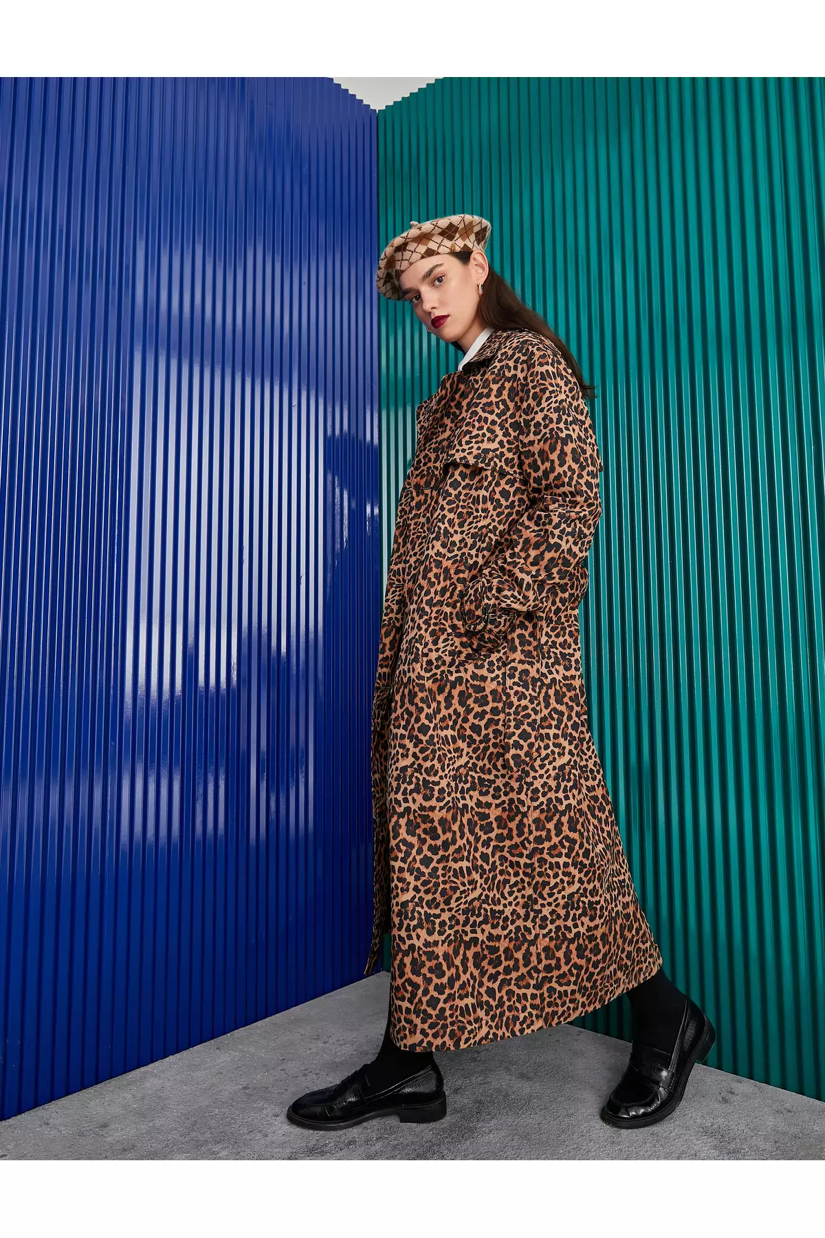 Leopard trench coat cheap
