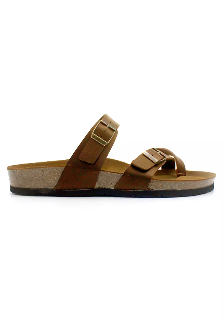 Buy SoleSimple Dublin Camel Leather Sandals & Flip Flops Online