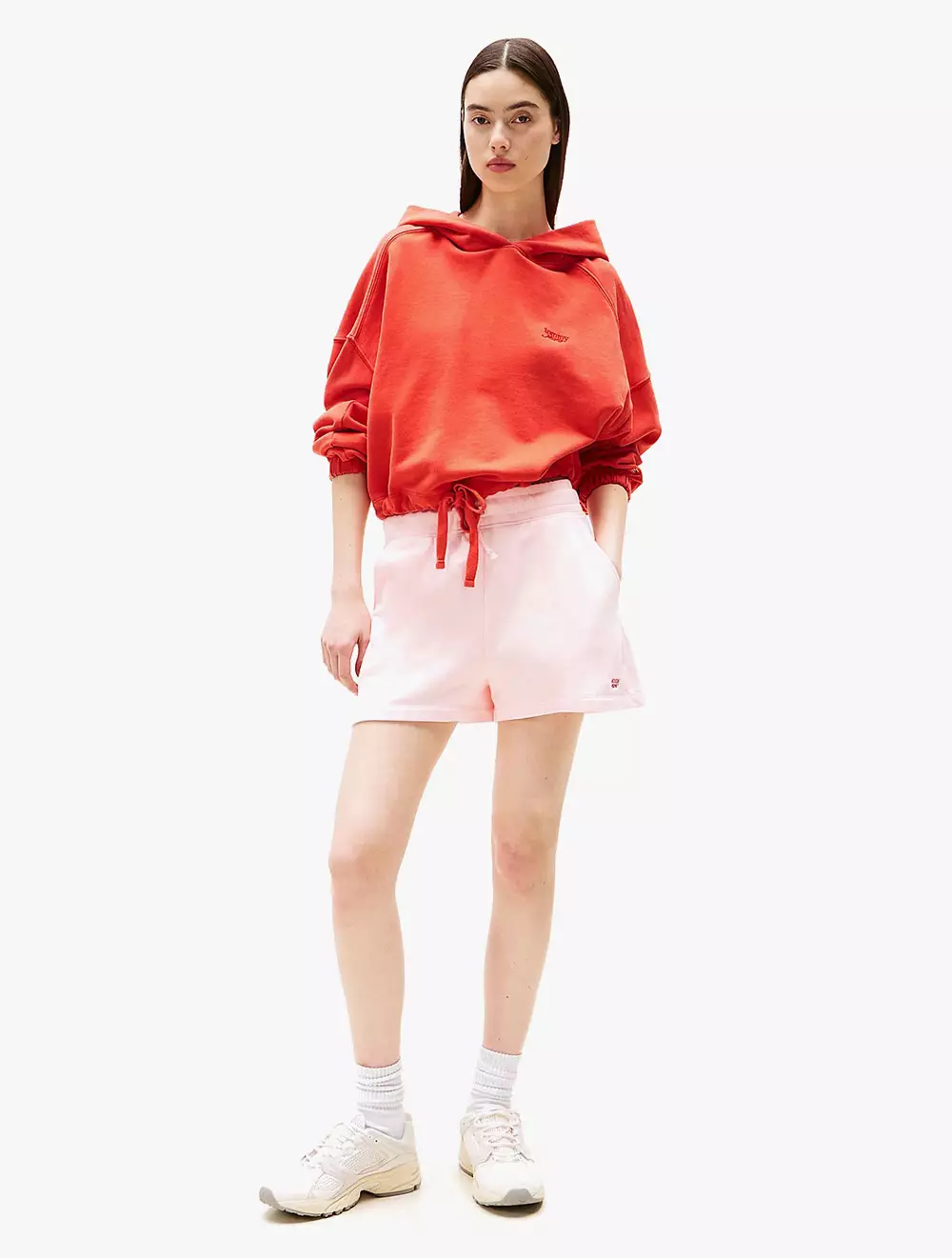 Tommy Jeans - Crop Script Hoodie - Vermillon