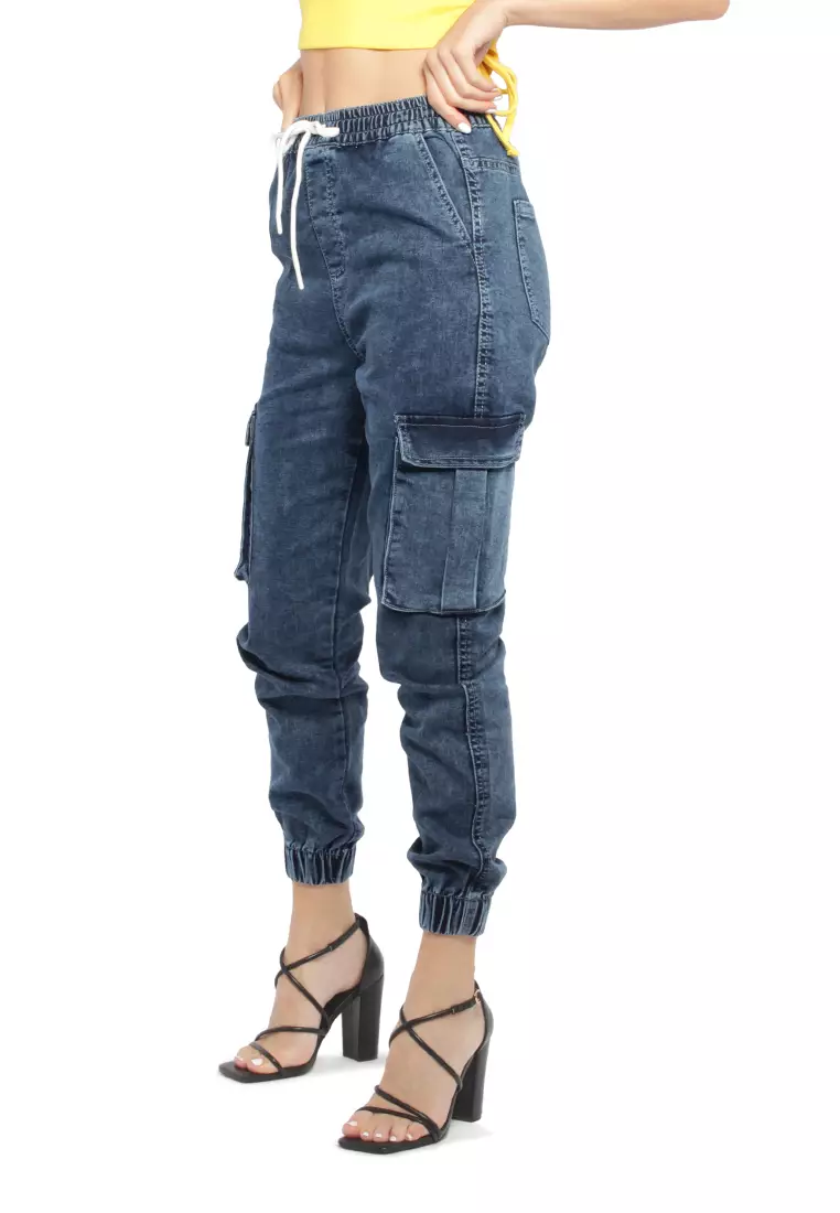 Mid Blue Skinny Fit Joggers