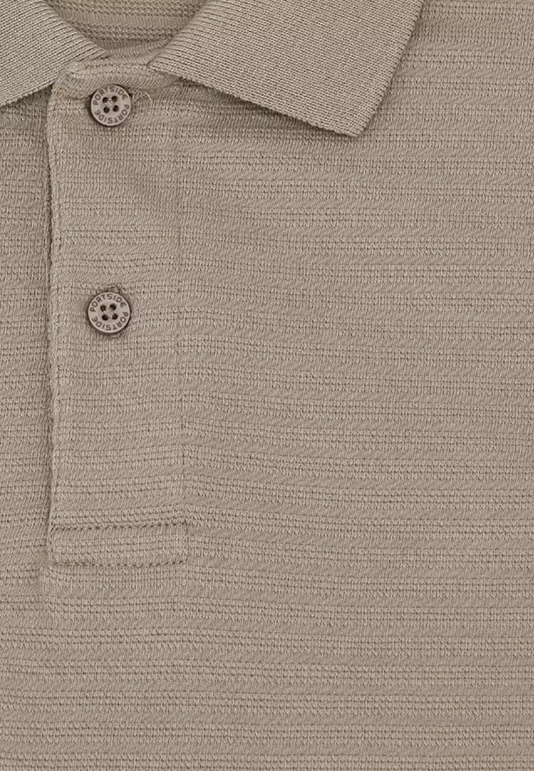 Men's Plain Poloshirt Special Fabric - Taupe