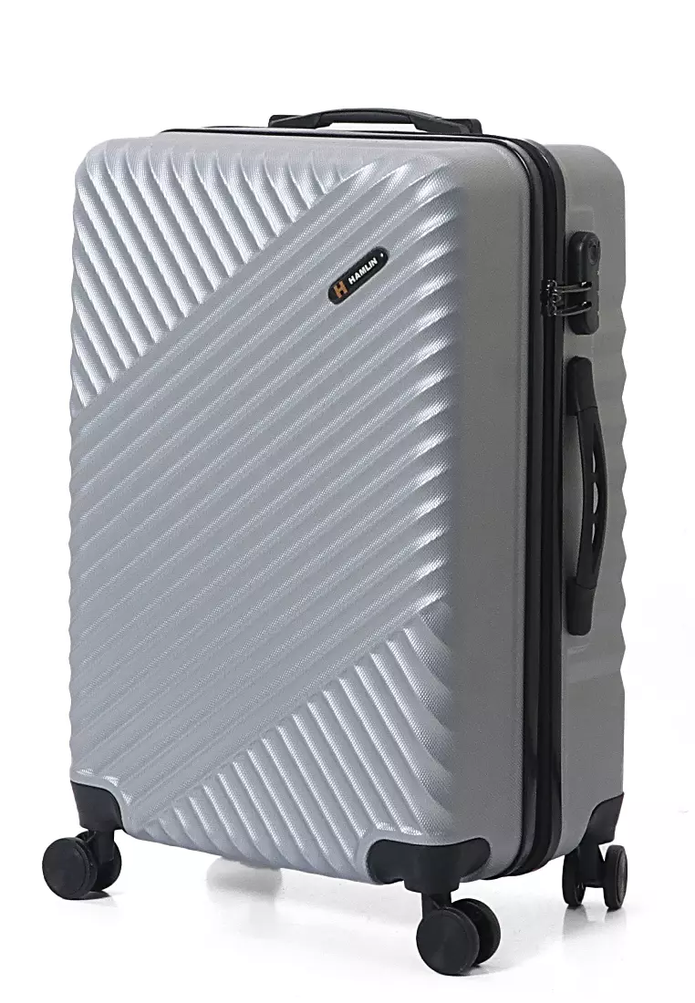 Isvara Tas Koper One Set Unisex Large Compartment Suitcase Number Code Locking ORIGINAL - Light Grey