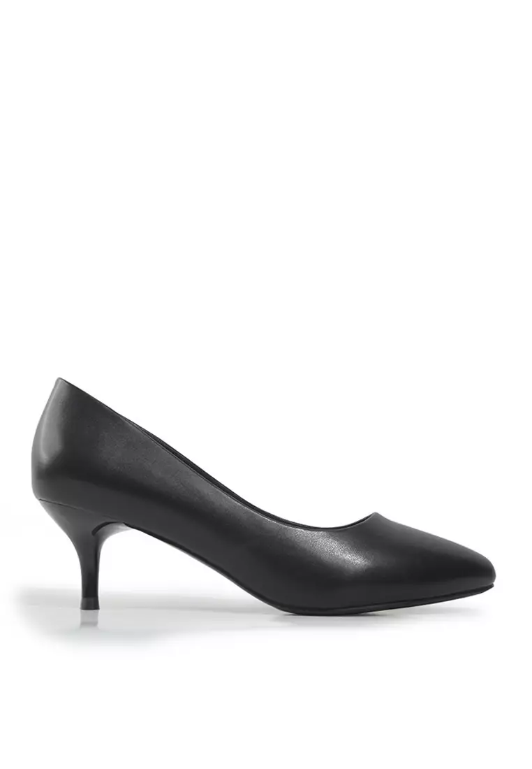 Discount on Twenty Eight Shoes  shoes - SKU: VANSA Simple Top Layer Cowhide Mid Heel Pumps VSW-H017.5