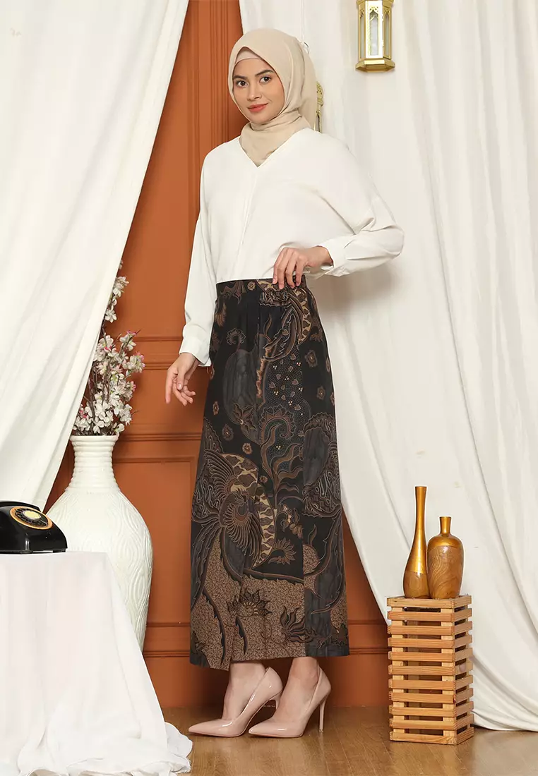 Enzy Batik Rok Batik Ranawijaya - Black