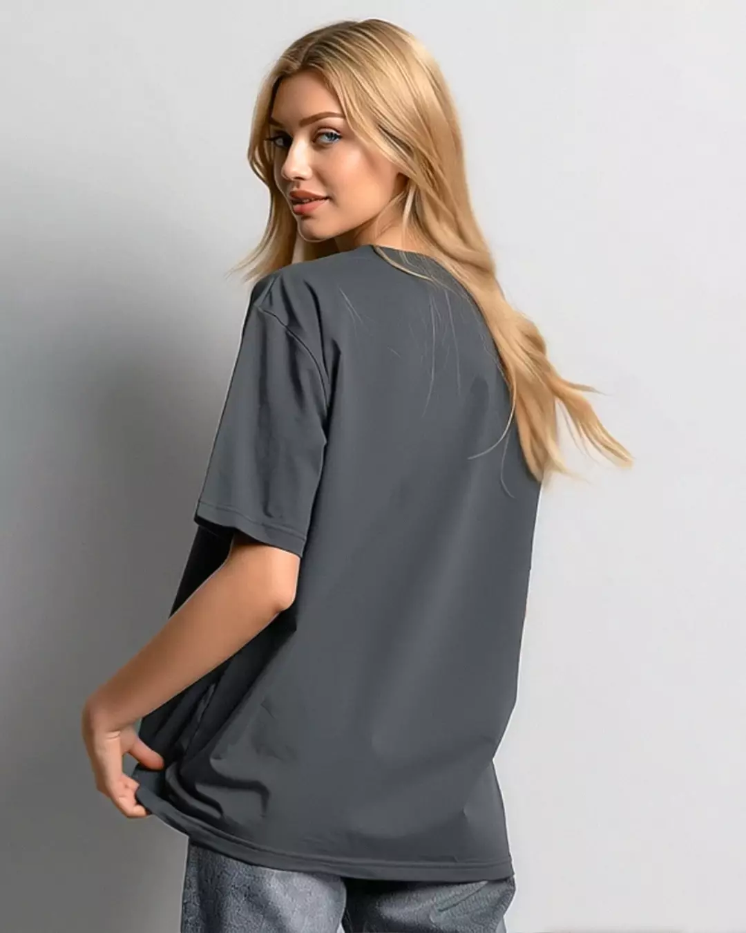 LTH14 kaos oversize wanita dark grey washing efek grunge "iced grape"