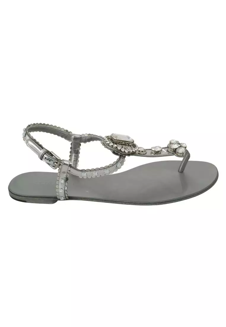 Buy Dolce Gabbana Crystal Embellished Flat Sandals Flat 2025