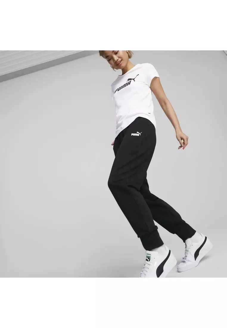 Puma essentials black sweatpants best sale