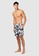 Piping Hot black Mid-Thigh Tropical Sustainable Swim Shorts with Drawstring 0E20DUSD2ADAEAGS_5
