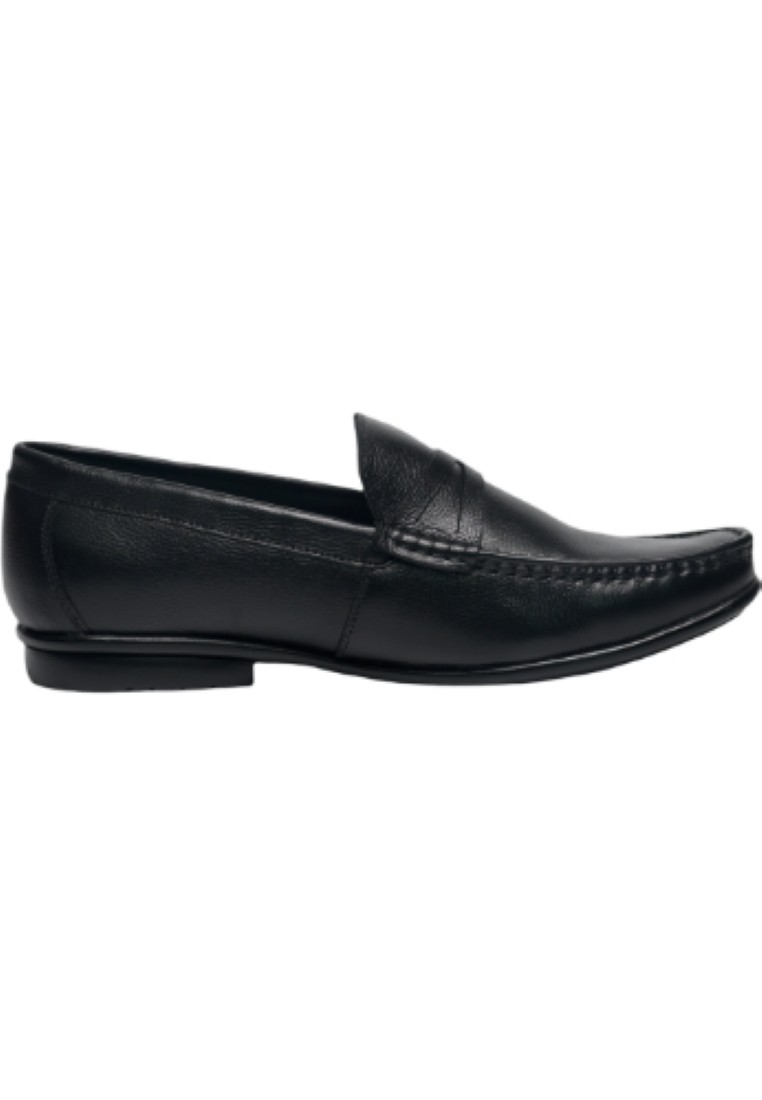 Black Loafers/ Slip Ons Leather Casual Shoes Men Breathable Cow Leather Comfortable Driving Footwear -OXHIDE CLICK11 N7