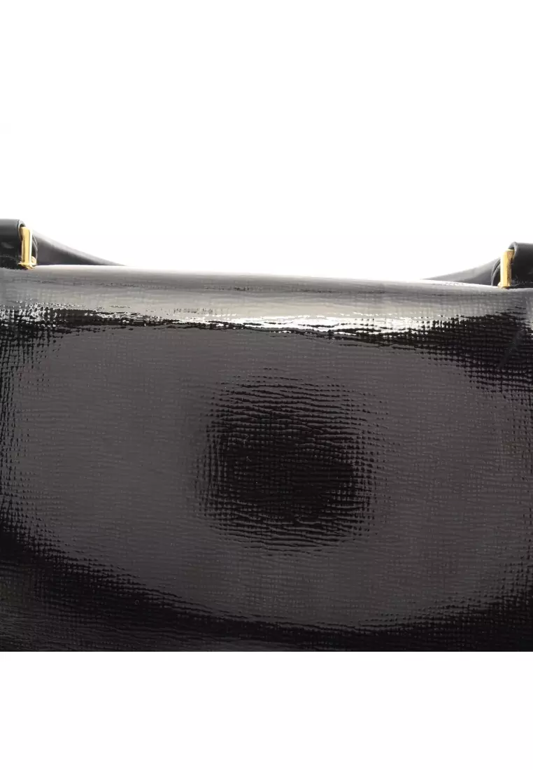 Buy Celine Pre loved Celine trapeze Handbag Patent leather suede
