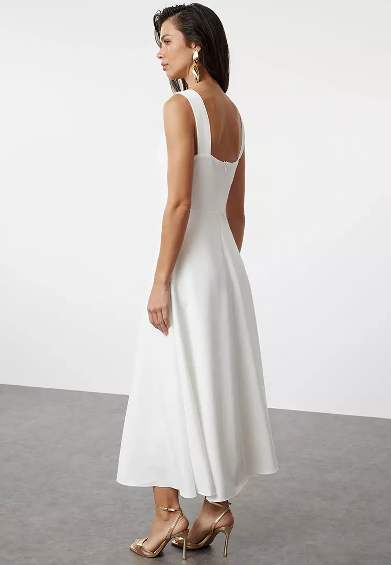 White dress zalora top