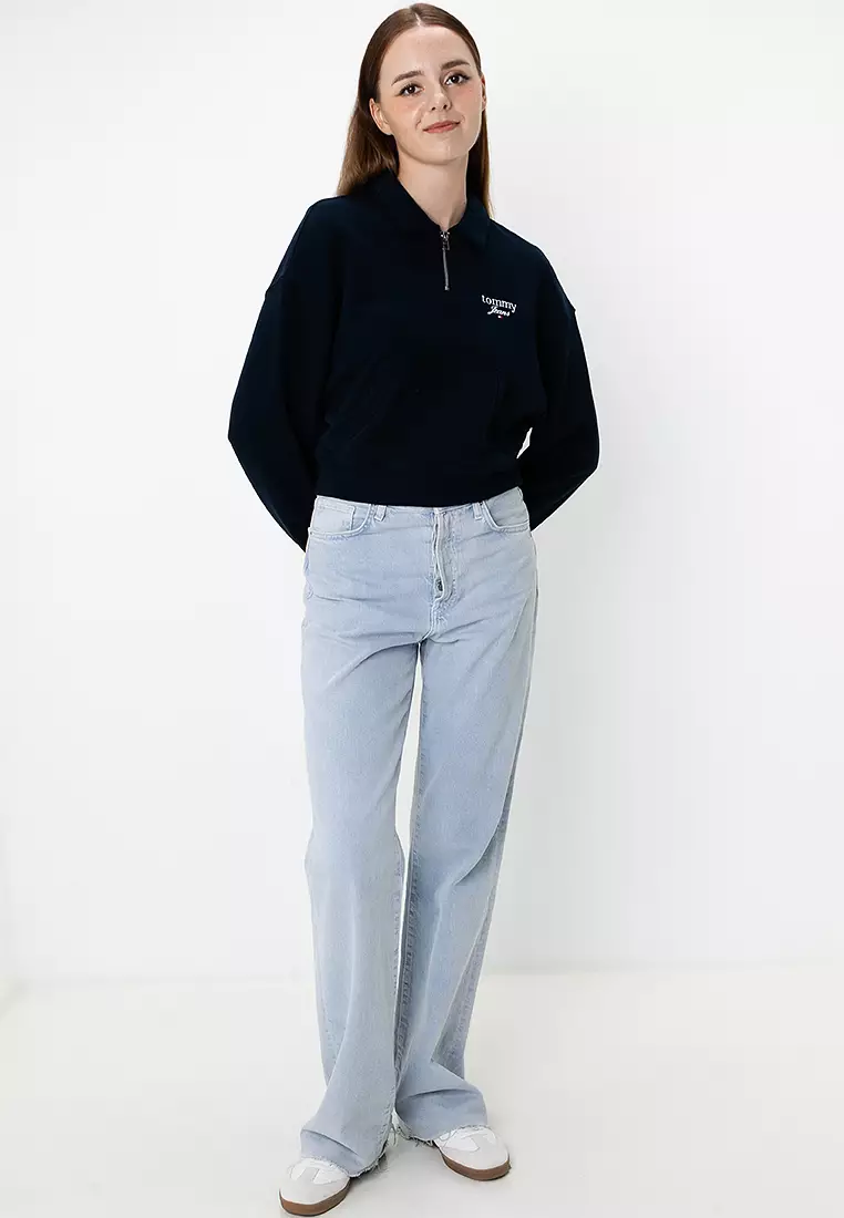 Tommy hilfiger grey half zip sale