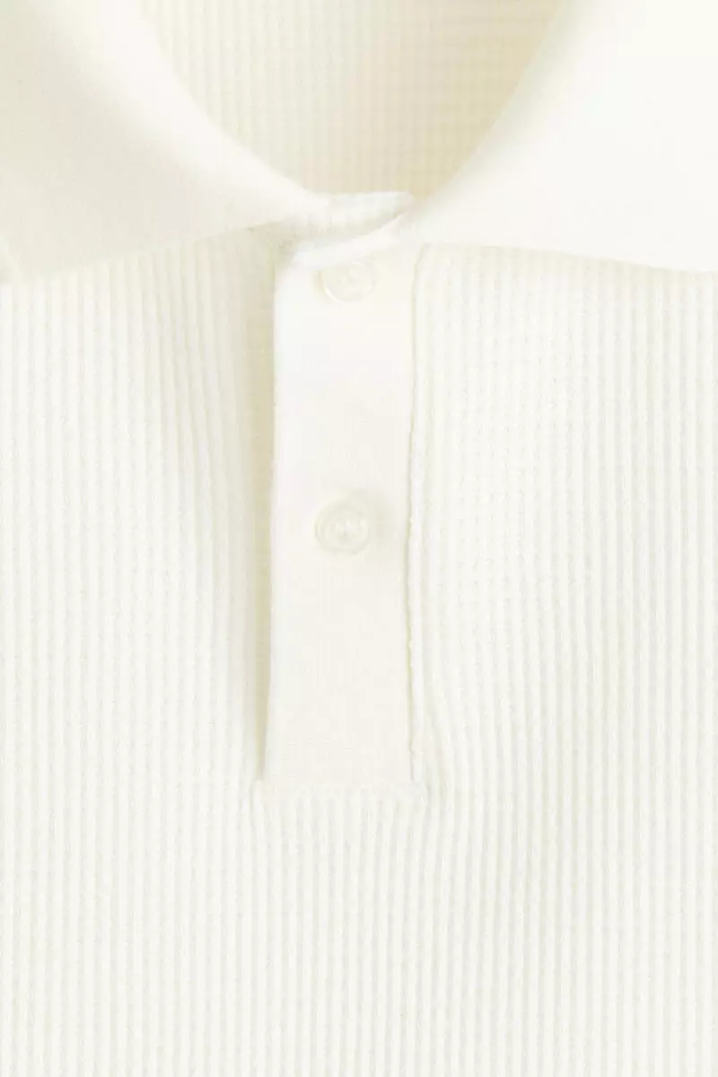 Slim Fit Waffle-knit polo shirt