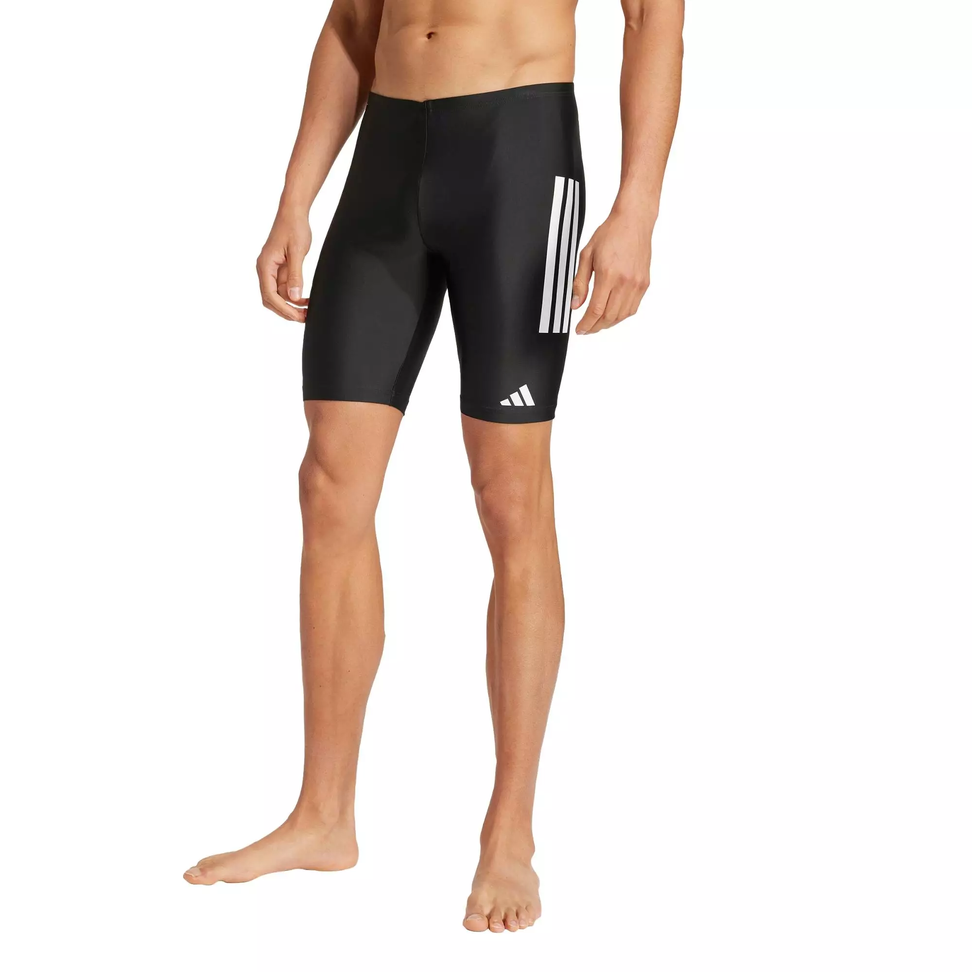 Swimming 3-Stripes Swim Jammers 8-Inch Men Black JN6537