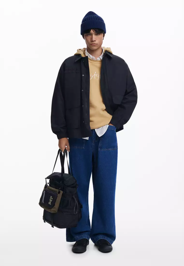Desigual Man Windbreaker with a hood
