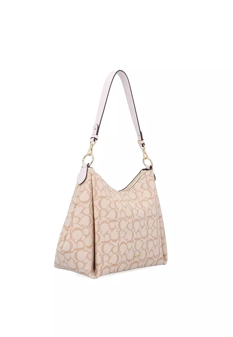 Medium Beige Carlo GEO Shoulder Bag
