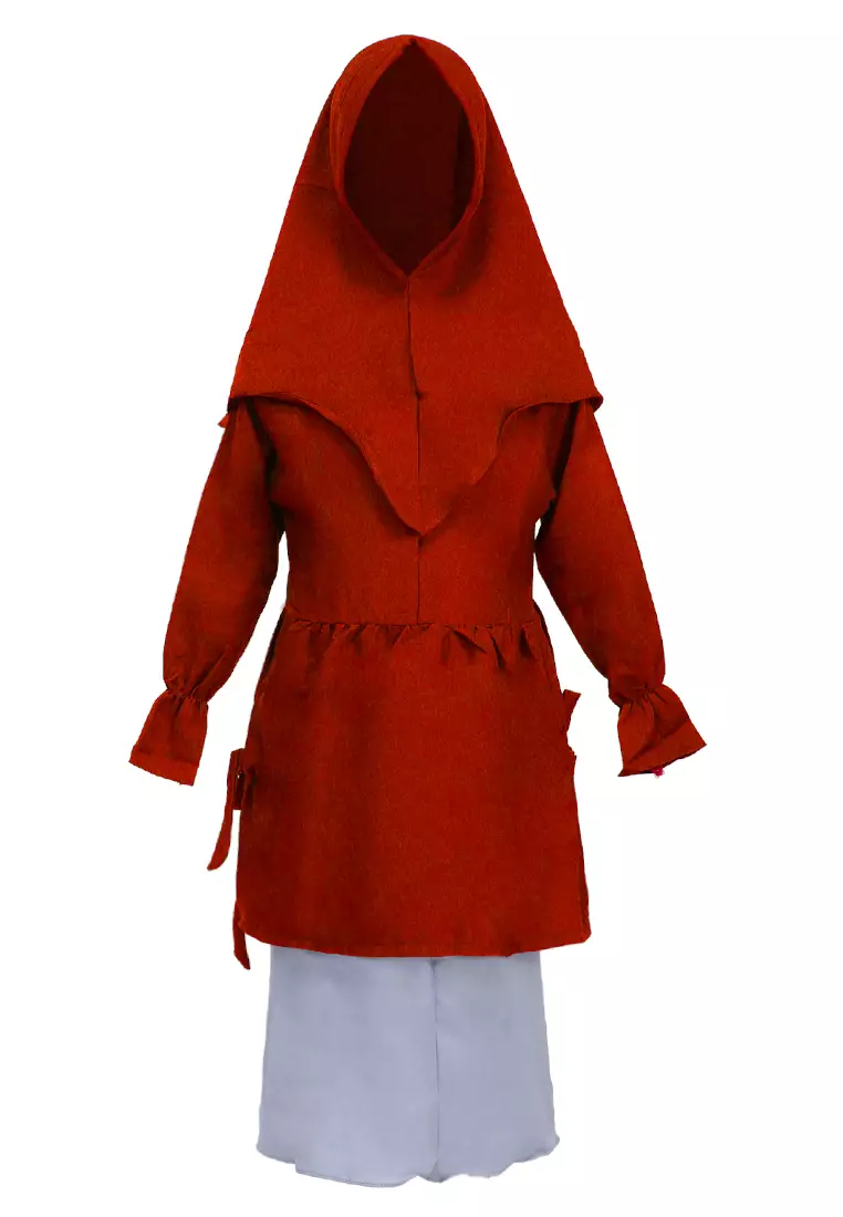 Jourell Setelan Gamis Anak Wanita Motif Polos Kids One Set Material Moscrepe ORIGINAL - Maroon