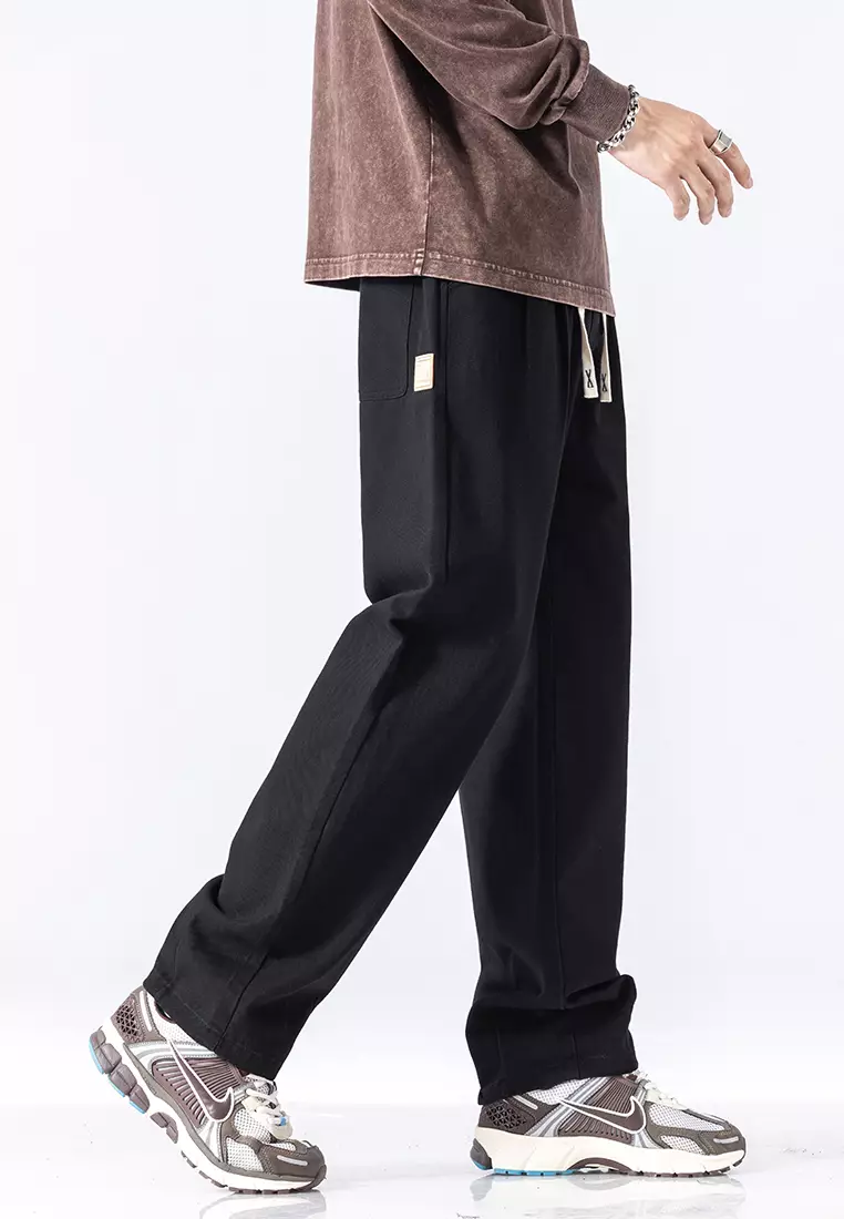Buy OPCHIC Men s Casual Loose Drawstring Straight Pants 2024