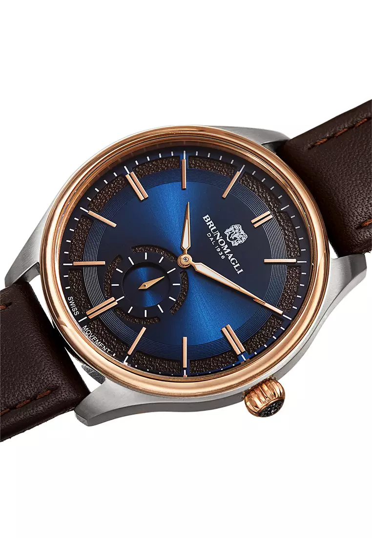 Bruno Magli Luca Pelle 16.191122.SER Jam Tangan Quartz Analog