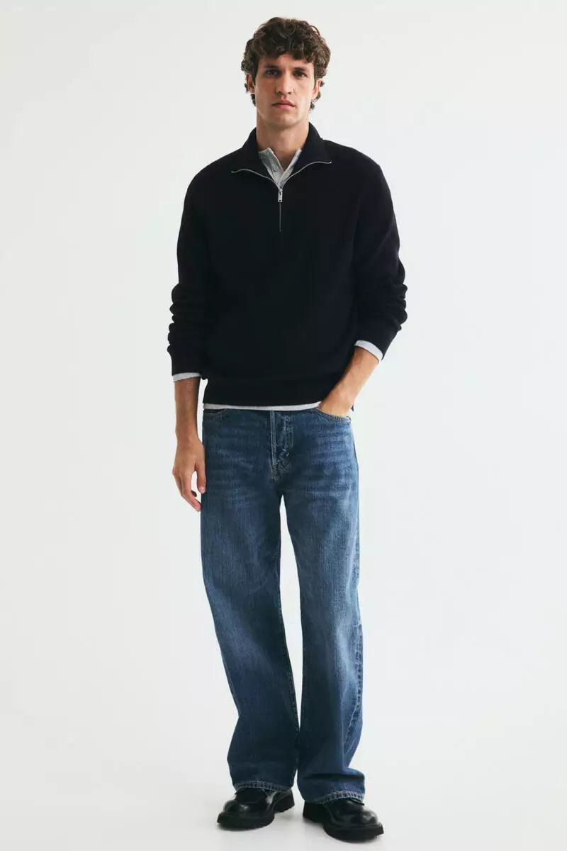 Regular Fit Zip-top jumper