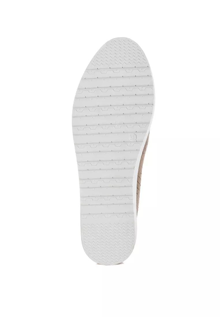 Sepatu Balet Datar Rajutan Warna Taupe