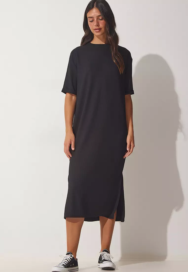 Textured Daily Knitted Midi Dress