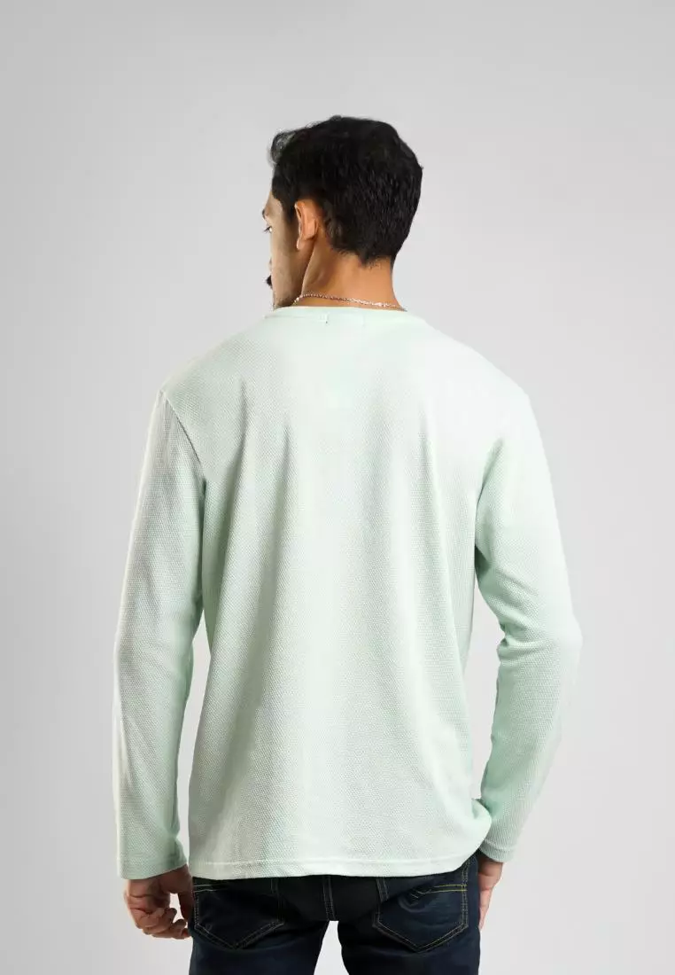 MATSUDA Kaos Lengan Panjang 20S Texture Popcorn Katun Nagato