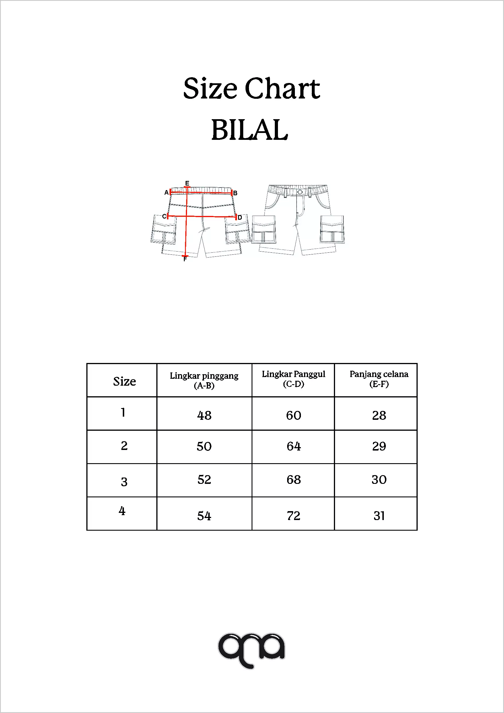Qna Boy Bilal Celana Pendek Katun Anak Khaky