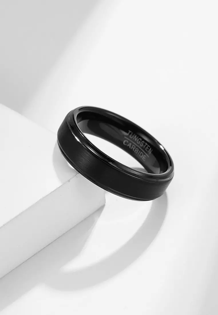 6mm Minimalist Chic Brushed Tungsten Carbide Ring JW QF-017.a