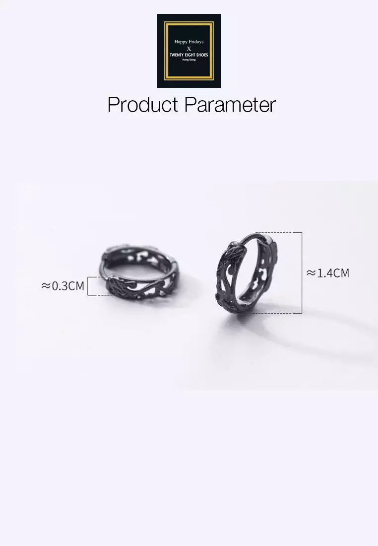 925 Silver Vintage Hallow Out Pattern Earrings JW AR-M01262