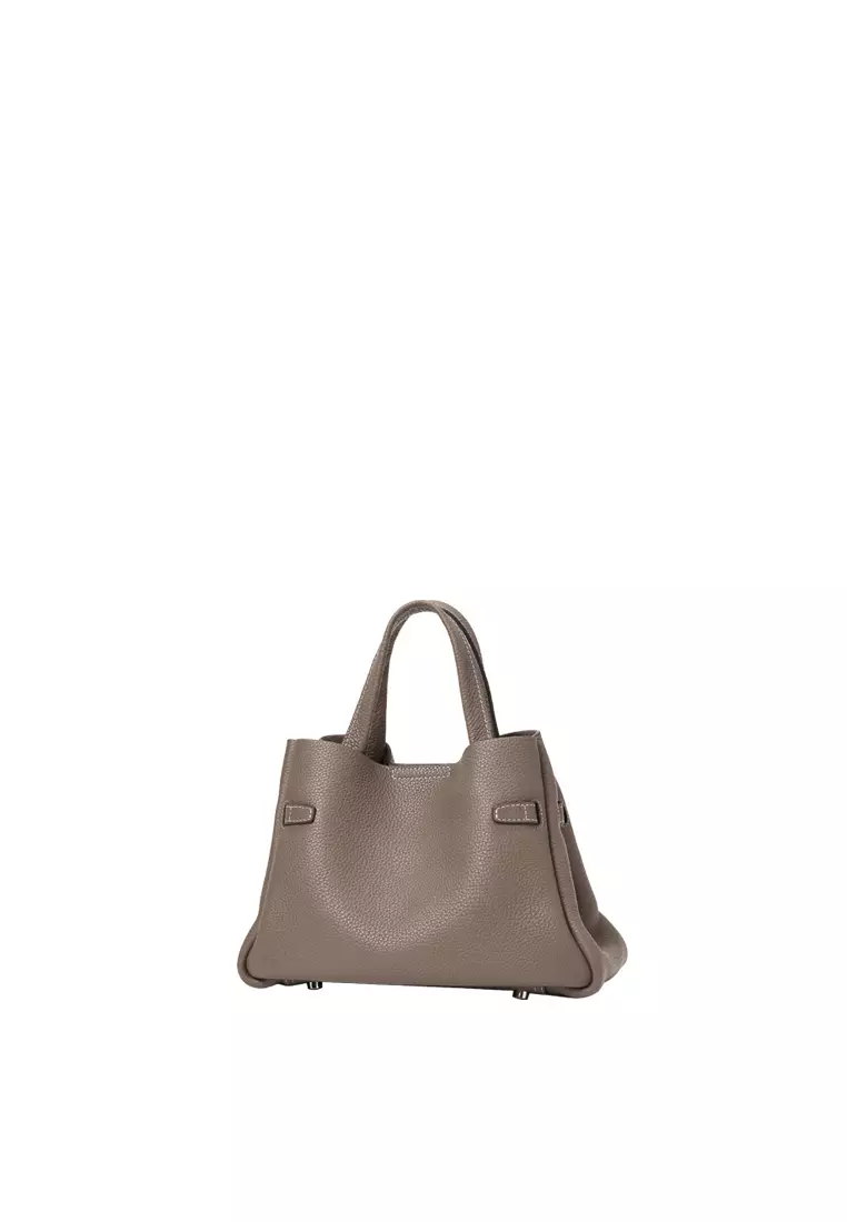 SAOIRSE Belt Soft Structural Shoulder Tote Mini - Grey Khaki