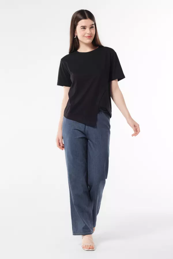 MINIMAL - Darling - Deconstructive T Shirt - Black Colour Black