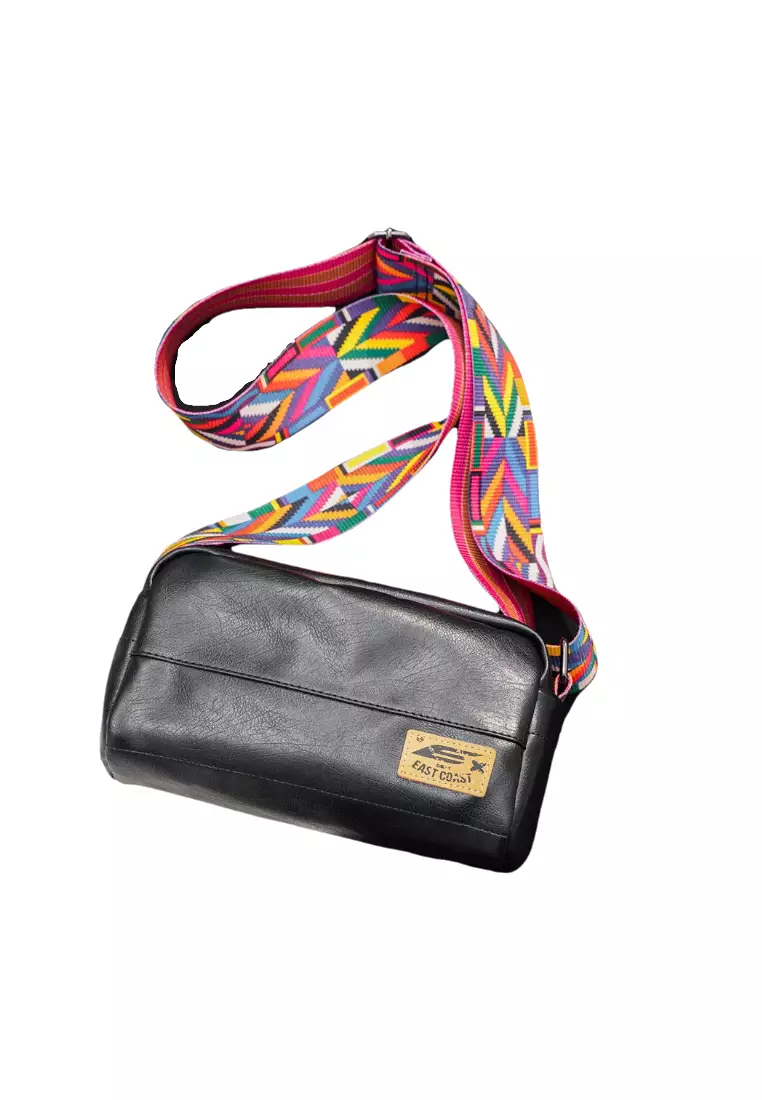 Buy Lara Unisex Colored Strap Messenger Crossbody Couple Bag With Retro