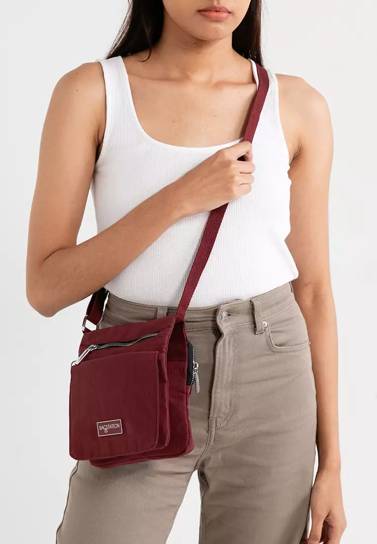 Metallic Series Crinkle Nylon Sling Pouch