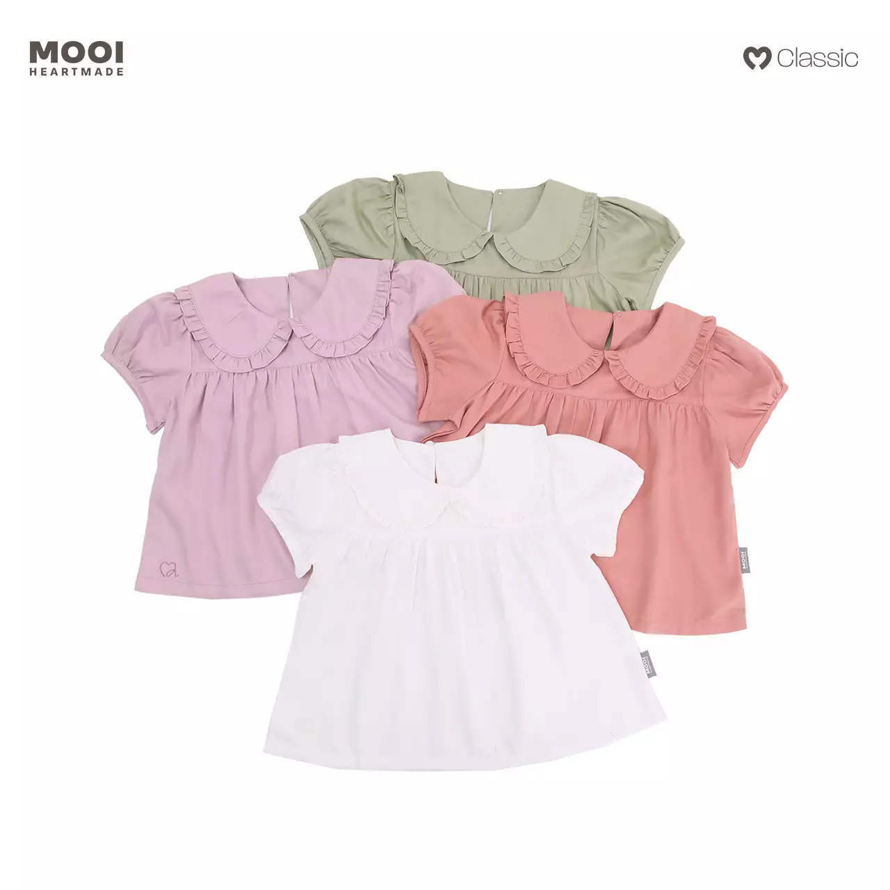 Mooi Atasan Anak Perempuan Eleanor Puff Top - Sage Spring