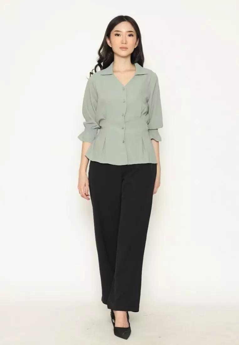 Urban Exchange Aleta Sage Green Blouse
