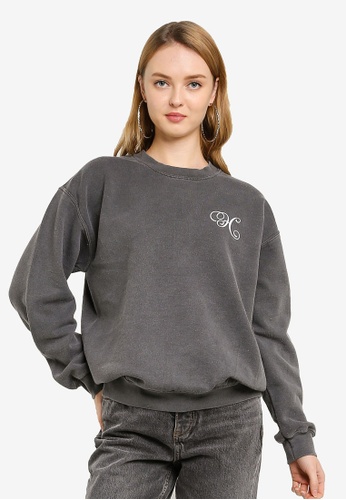 Topshop split hem sweatshirt top