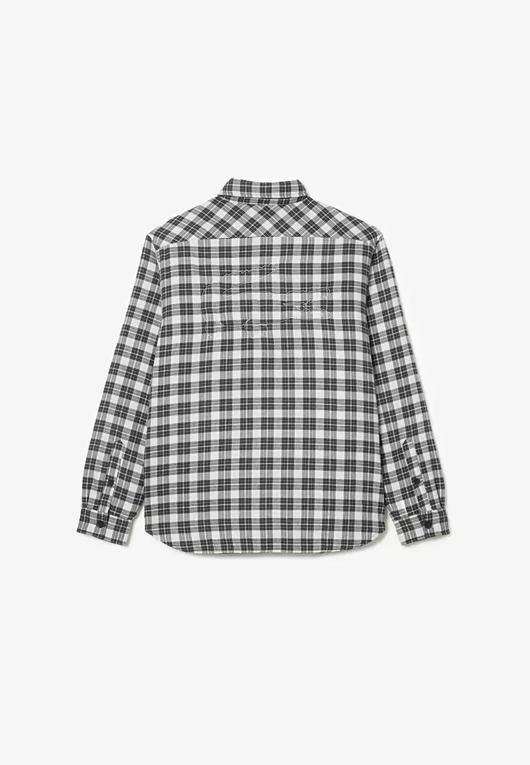 Buy Lacoste Checked Overshirt with Contrast Quilting 2025 Online